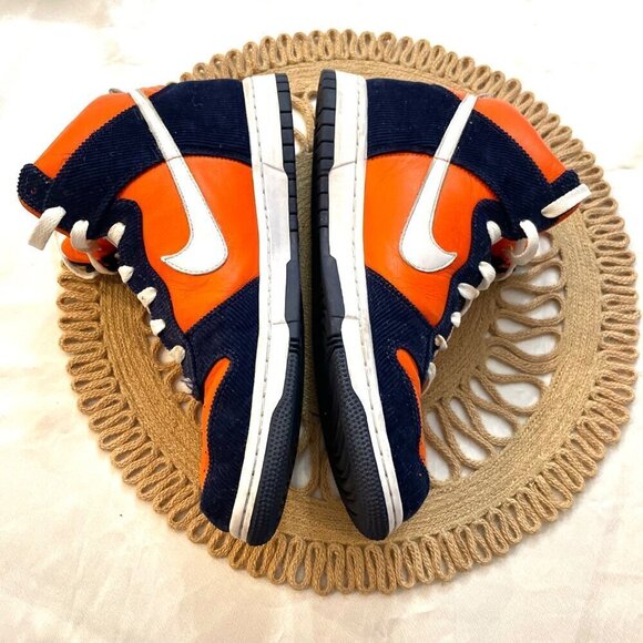 Nike ID Custom Boise Orange/Navy Blue Dunk Hi Sneakers 2011 501997-991 Size 10.5 - Picture 9 of 14